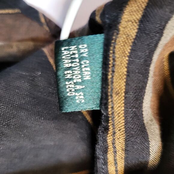 Lauren Ralph Lauren Vintage Linen Black Tan Plaid Western Women's Medium - Picture 11 of 12